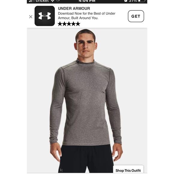 Under Armour Men's ColdGear® Armour Fitted Mock Long Sleeve charcoal size XL - Picture 1 of 9